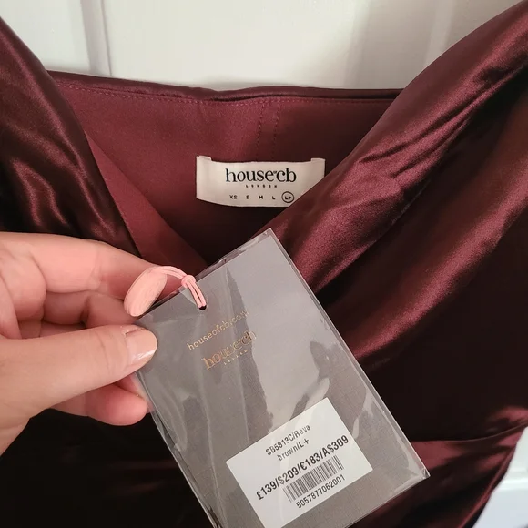 House of CB Reva Satin Blacony Corset Dress - Raisin - Picture 4 of 5